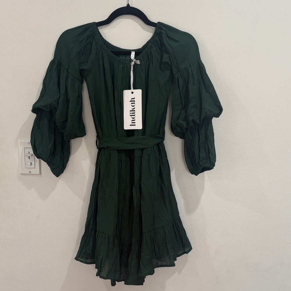 Haddad Women's Dark Green Long Sleeve Dress